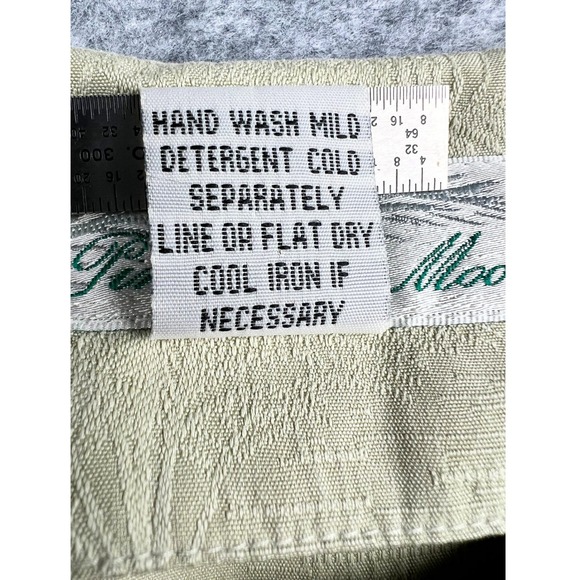 Pineapple Moon Silk Tank Top & Shorts Set Green Textured Palm Leaf Print Size S - Picture 4 of 6